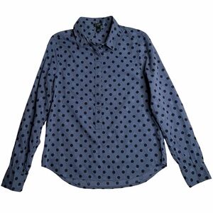 J. Crew Jacquard Polka Dot Popover Henley Shirt - XS